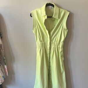 House of Harlow 1960 Green Faux Leather Shirt Dress size S